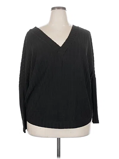 Pre-owned Shein Curve 3/4 Sleeve T-shirt In Black