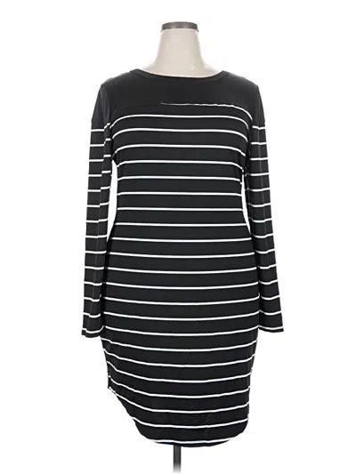 Pre-owned Shein Curve 3/4 Sleeve T-shirt In Black
