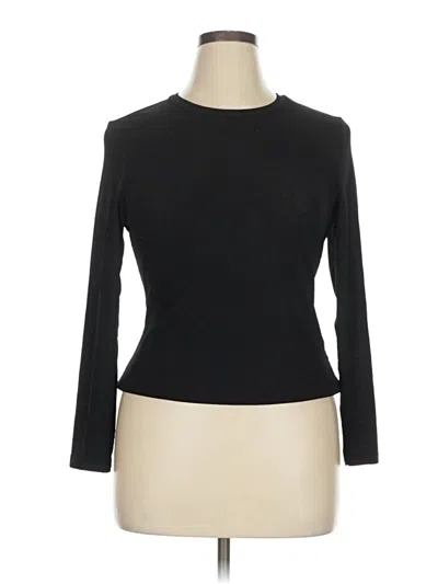 Pre-owned Shein Curve 3/4 Sleeve T-shirt In Black