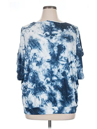 Pre-owned Shein Curve 3/4 Sleeve T-shirt In Blue