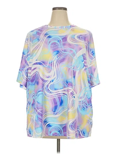 Pre-owned Shein Curve 3/4 Sleeve T-shirt In Blue