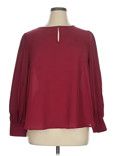 Pre-owned Shein Curve 3/4 Sleeve T-shirt In Burgundy