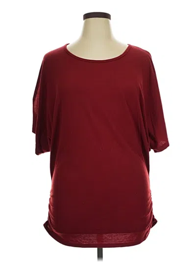Pre-owned Shein Curve 3/4 Sleeve T-shirt In Burgundy