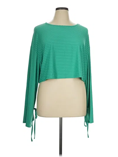 Pre-owned Shein Curve 3/4 Sleeve T-shirt In Green