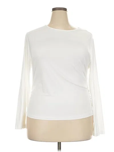 Pre-owned Shein Curve 3/4 Sleeve T-shirt In Ivory