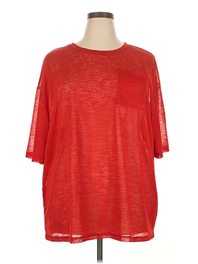 Pre-owned Shein Curve 3/4 Sleeve T-shirt In Red