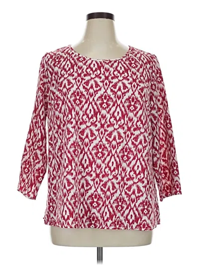 Pre-owned Shein Curve 3/4 Sleeve T-shirt In Red