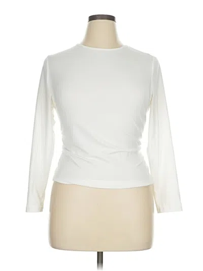 Pre-owned Shein Curve 3/4 Sleeve T-shirt In White
