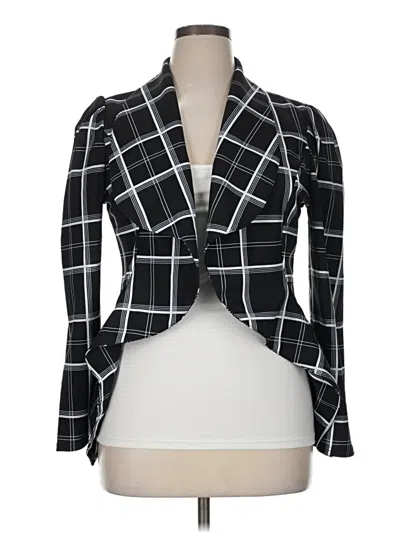 Pre-owned Shein Curve Blazer Jacket In Black