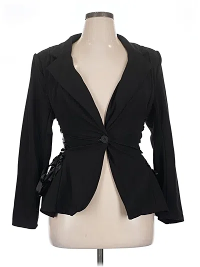 Shein Curve Blazer Jacket In Black
