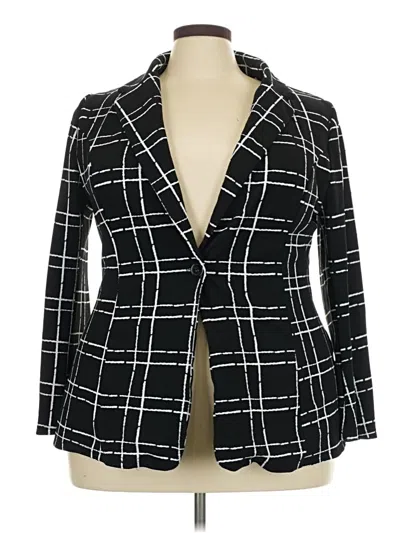 Pre-owned Shein Curve Blazer Jacket In Black
