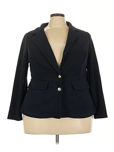 Pre-owned Shein Curve Blazer Jacket In Black