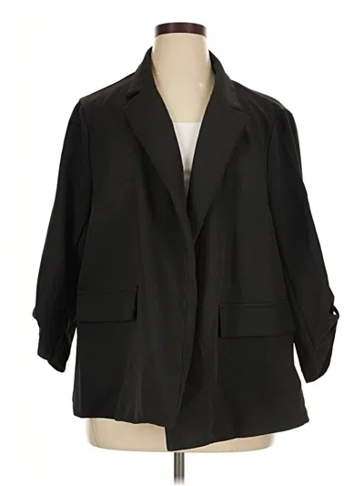 Pre-owned Shein Curve Blazer Jacket In Black