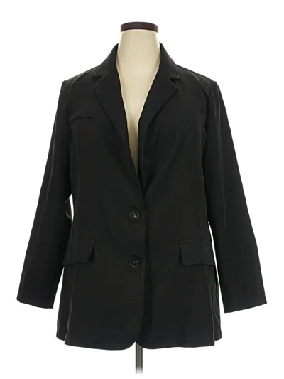 Pre-owned Shein Curve Blazer Jacket In Black