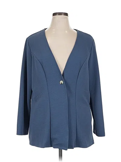 Pre-owned Shein Curve Blazer Jacket In Blue