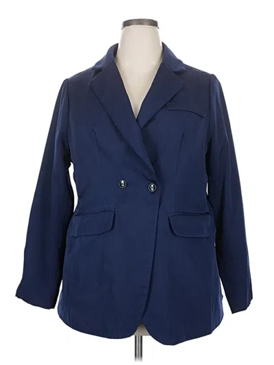 Pre-owned Shein Curve Blazer Jacket In Blue