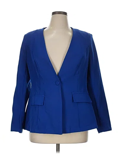 Pre-owned Shein Curve Blazer Jacket In Blue