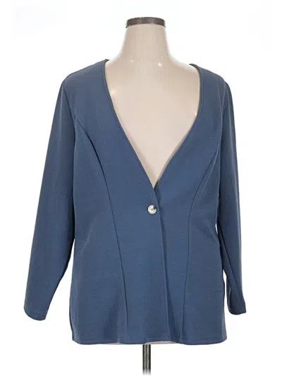 Pre-owned Shein Curve Blazer Jacket In Blue