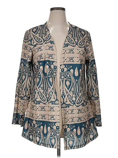 Pre-owned Shein Curve Blazer Jacket In Blue