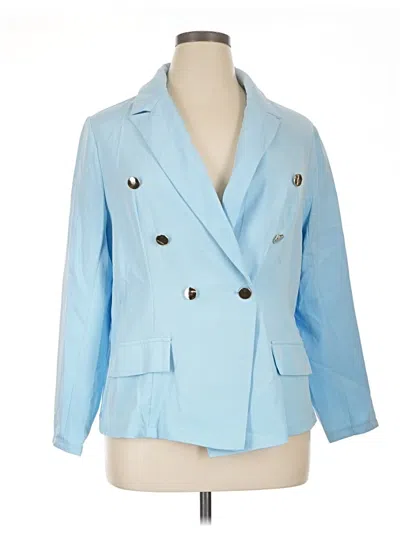 Pre-owned Shein Curve Blazer Jacket In Blue