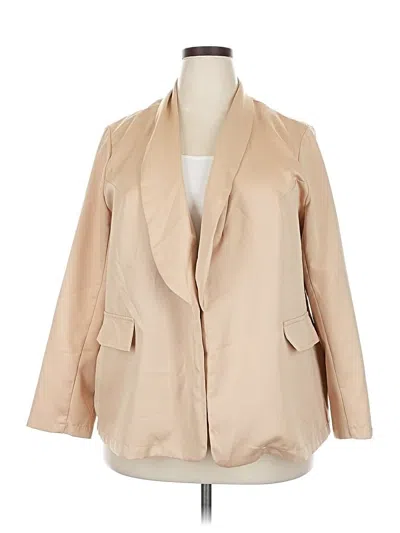 Pre-owned Shein Curve Blazer Jacket In Brown