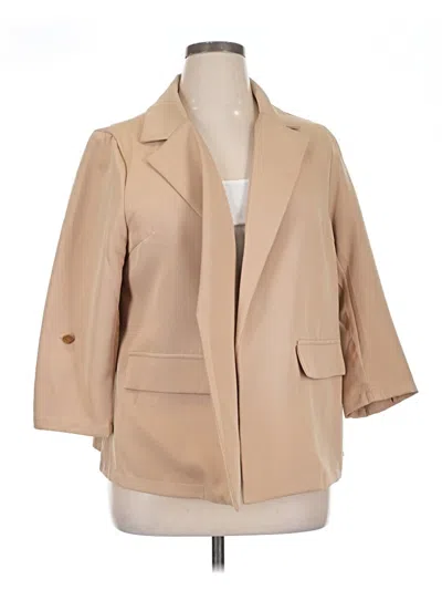 Pre-owned Shein Curve Blazer Jacket In Brown
