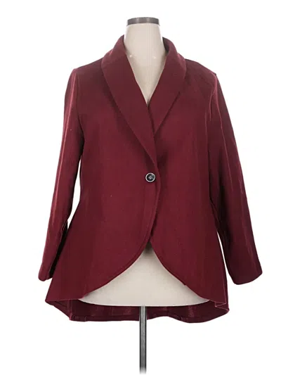 Pre-owned Shein Curve Blazer Jacket In Burgundy