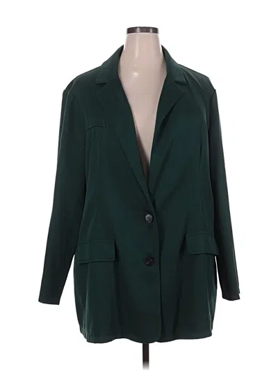 Pre-owned Shein Curve Blazer Jacket In Green