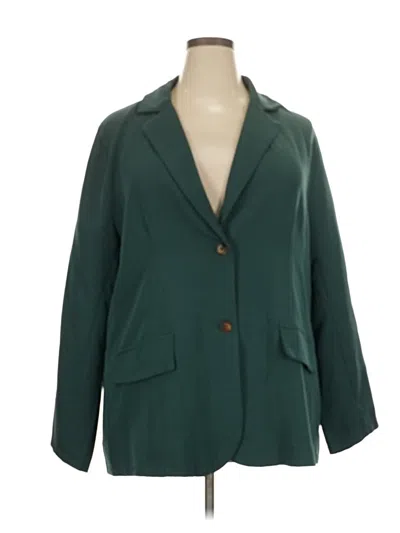 Pre-owned Shein Curve Blazer Jacket In Green