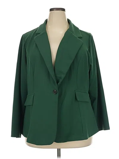 Pre-owned Shein Curve Blazer Jacket In Green