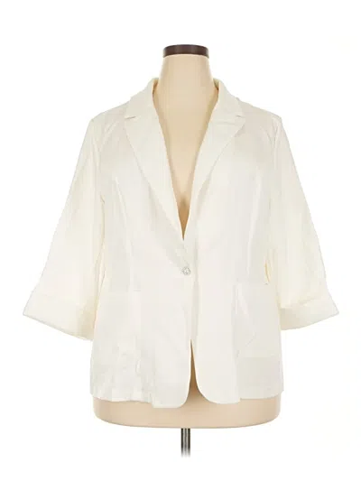 Pre-owned Shein Curve Blazer Jacket In Ivory
