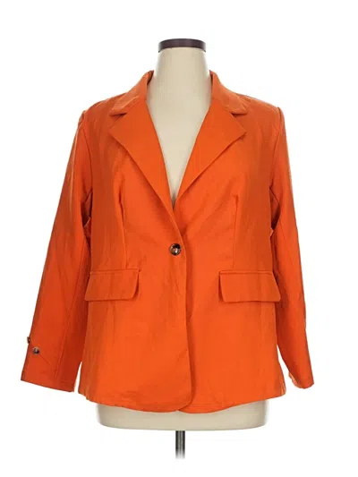 Pre-owned Shein Curve Blazer Jacket In Orange