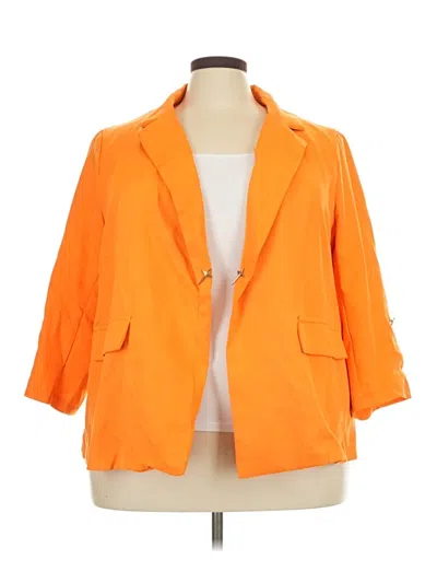 Pre-owned Shein Curve Blazer Jacket In Orange