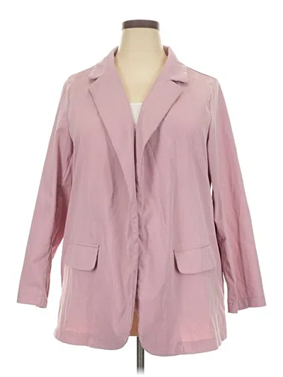 Pre-owned Shein Curve Blazer Jacket In Pink