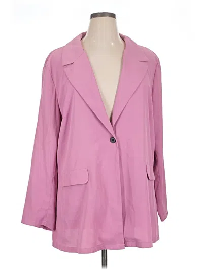 Pre-owned Shein Curve Blazer Jacket In Pink