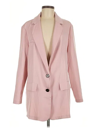 Pre-owned Shein Curve Blazer Jacket In Pink