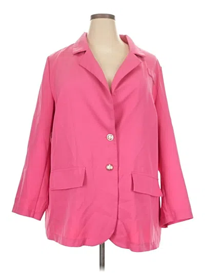 Pre-owned Shein Curve Blazer Jacket In Pink