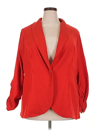Pre-owned Shein Curve Blazer Jacket In Red
