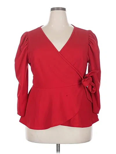 Pre-owned Shein Curve Blazer Jacket In Red