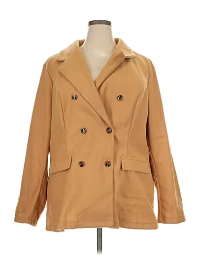 Pre-owned Shein Curve Blazer Jacket In Tan