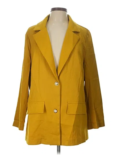 Pre-owned Shein Curve Blazer Jacket In Yellow