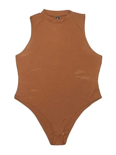 Pre-owned Shein Curve Bodysuit In Brown
