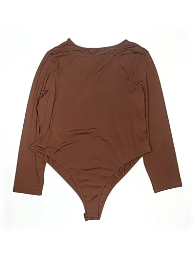 Pre-owned Shein Curve Bodysuit In Brown