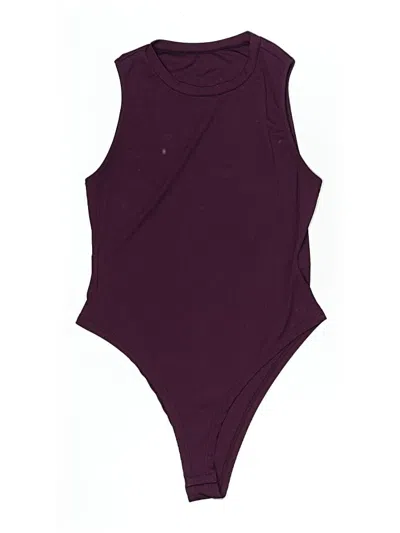 Pre-owned Shein Curve Bodysuit In Burgundy