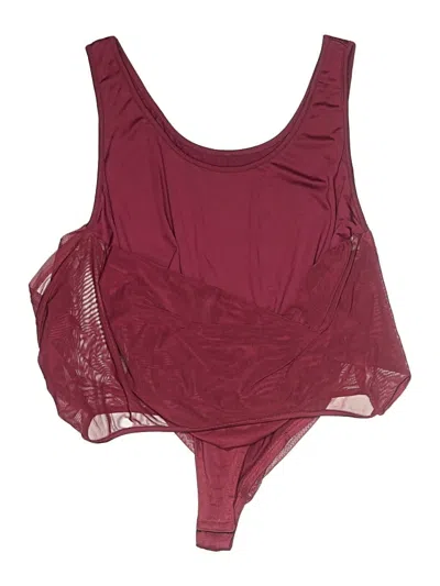 Pre-owned Shein Curve Bodysuit In Burgundy