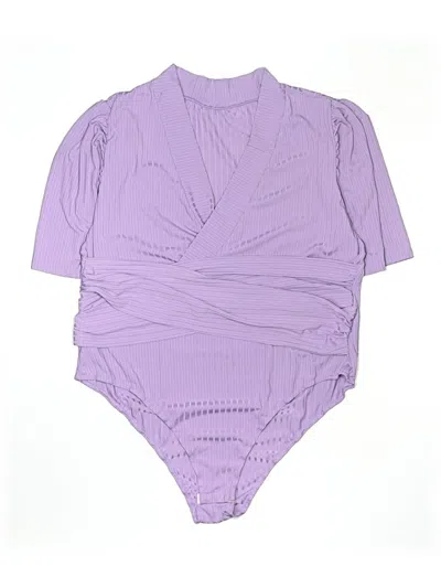 Pre-owned Shein Curve Bodysuit In Purple