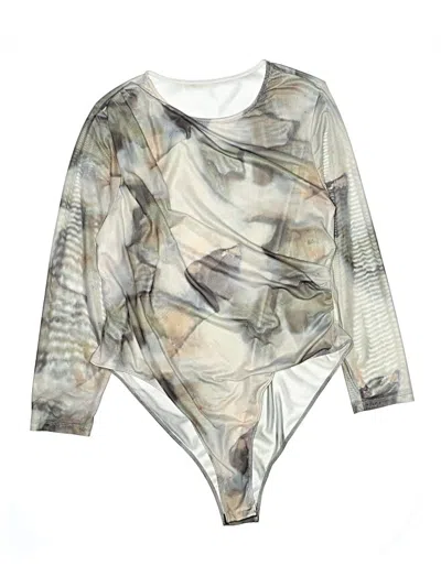 Pre-owned Shein Curve Bodysuit In Silver