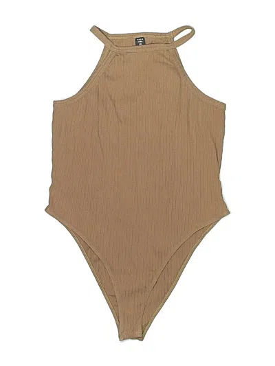 Pre-owned Shein Curve Bodysuit In Tan