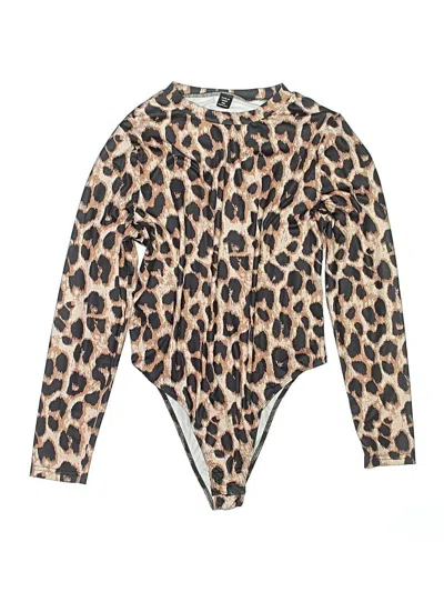 Pre-owned Shein Curve Bodysuit In Tan