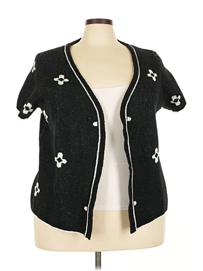 Pre-owned Shein Curve Cardigan Sweater In Black